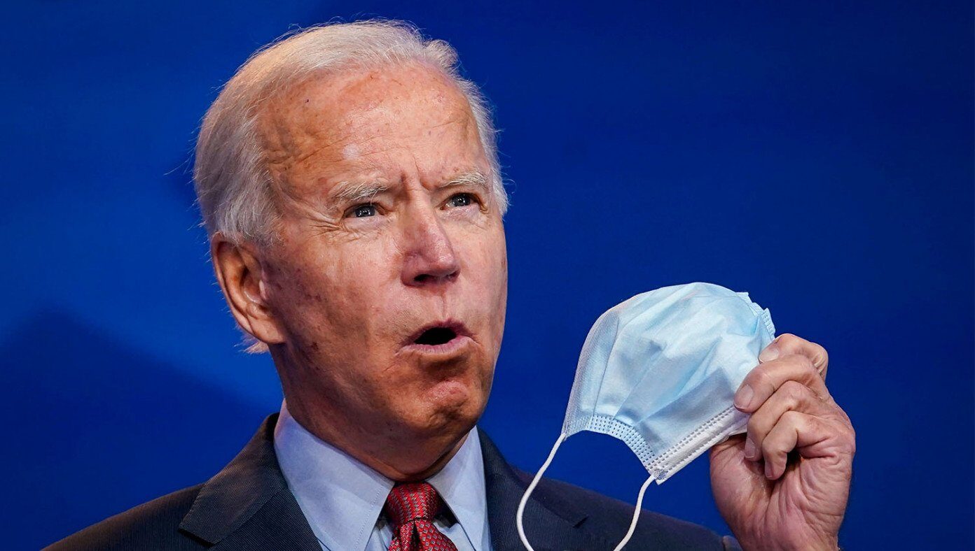 biden holding mask