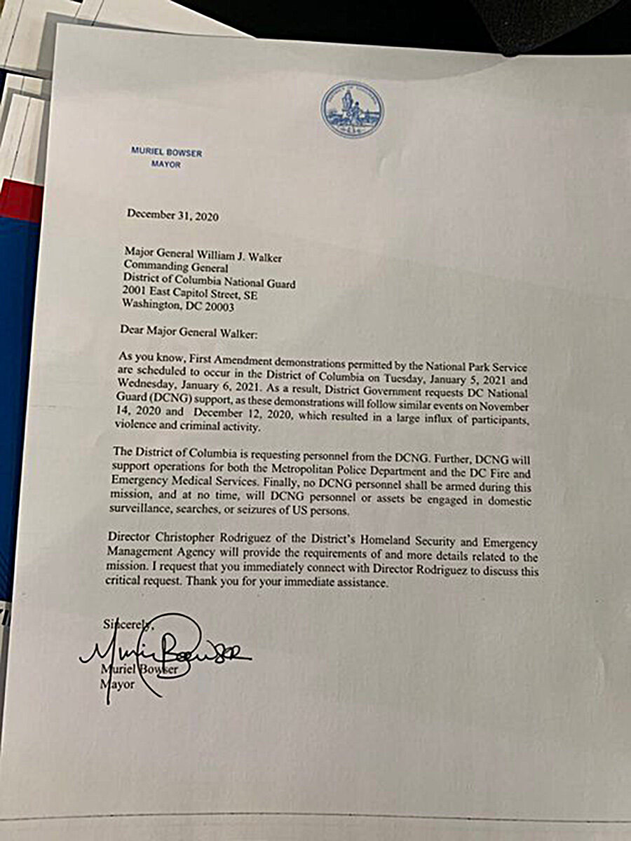 Click to enlarge National Guard Letter