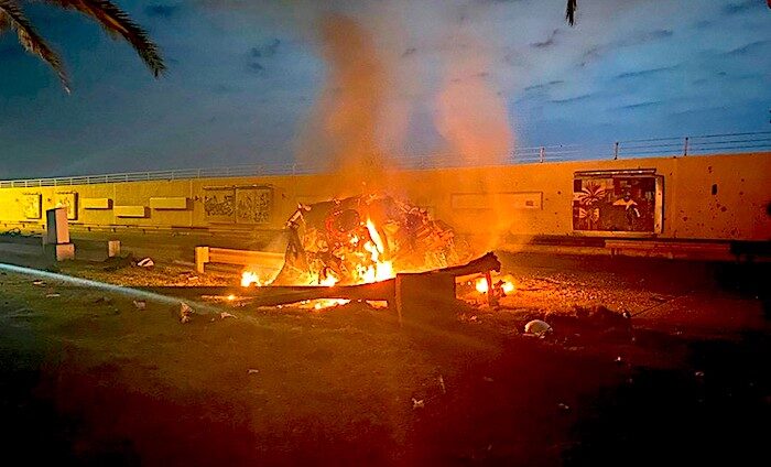 burning vehicle