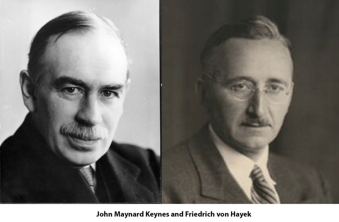 Click to enlarge Keynes and Hayek