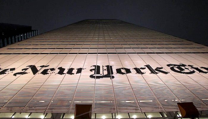 Click to enlarge NYT building facade