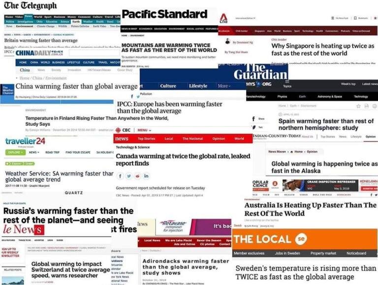 Click to enlarge global warming twice as fast