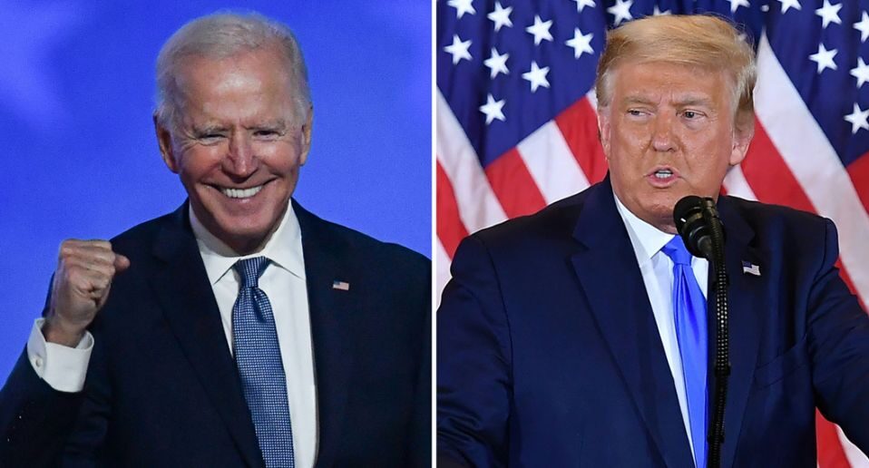 Click to enlarge Joe Biden and Donald Trump