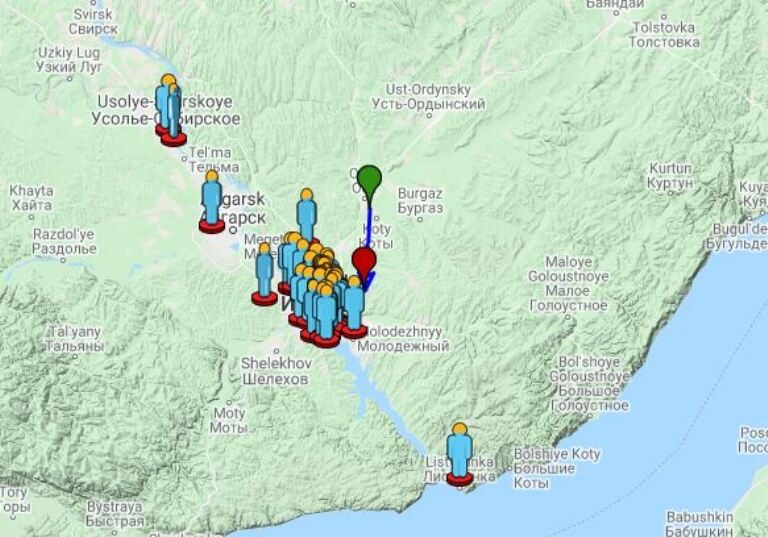 Observers map for event 292-2021.