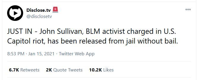 John sullivan antifa released jail