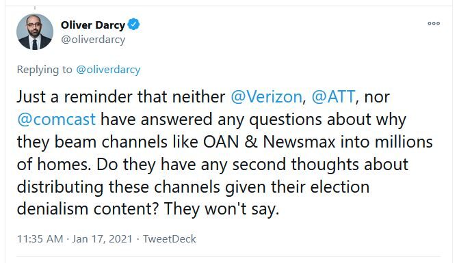 censorship oan newsmax cable company