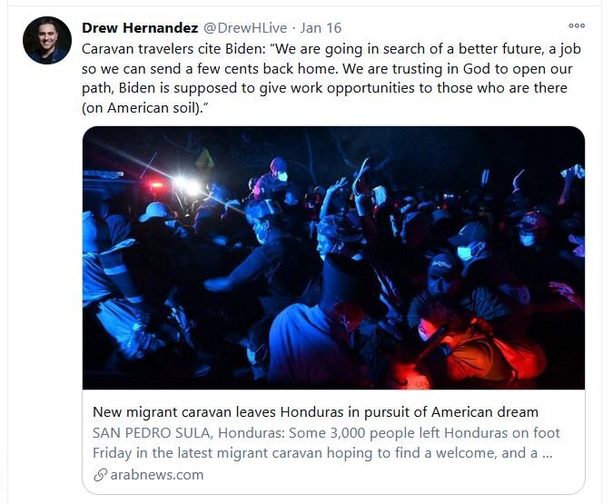 Click to enlarge honduran migrants biden