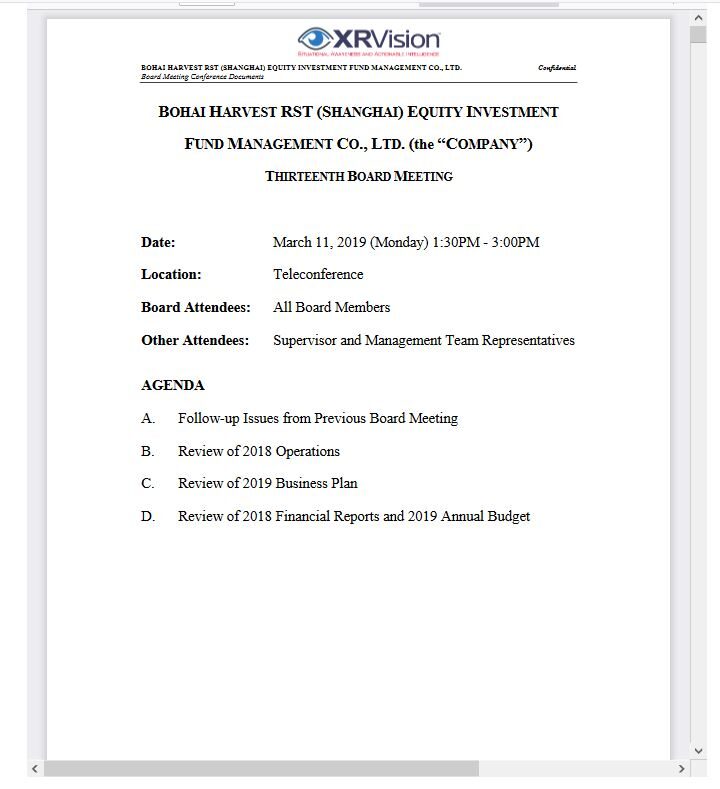 Click to enlarge bohai harvest hunter biden china ties board meeting notes