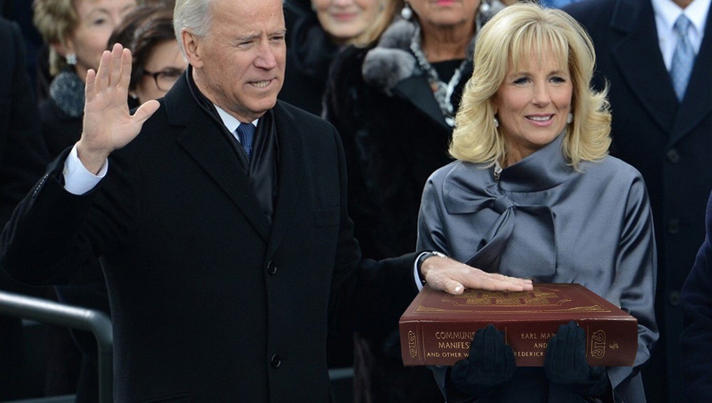 biden swear in communist manifesto