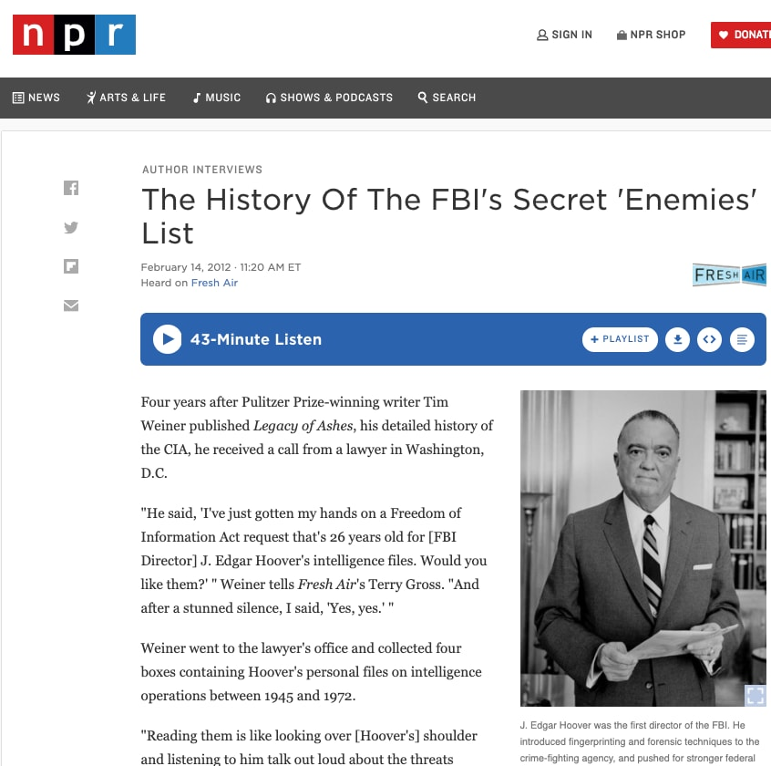 FBI's secret enemies