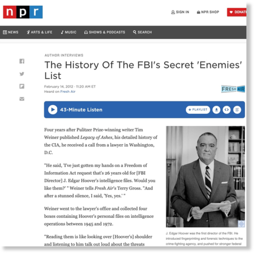 FBI's secret enemies