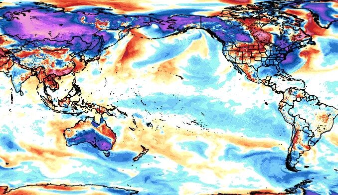 “Global Cooling” — GFS 2m Temp Anomalies for Jan. 29.