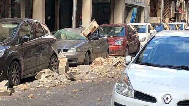 Click to enlarge Storm Hortense causes damage.