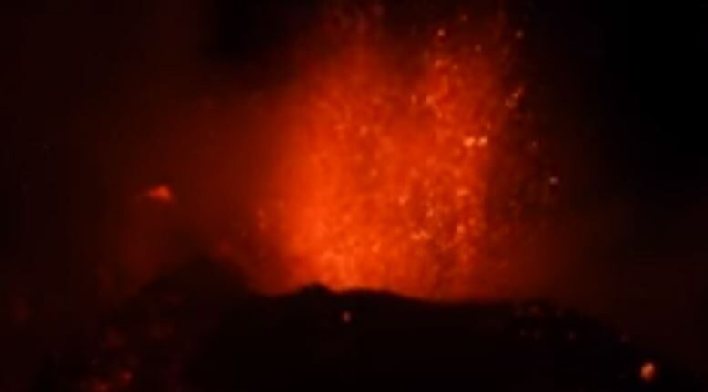 Mount Etna erupting