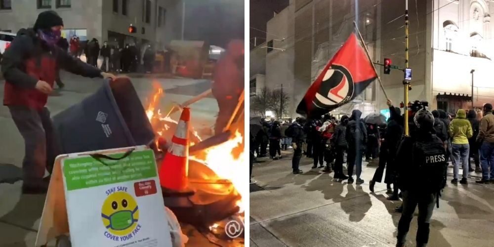 antifa riot seattle january 2021