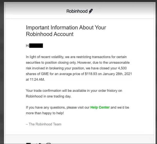 robinhood restrict gamestop trading