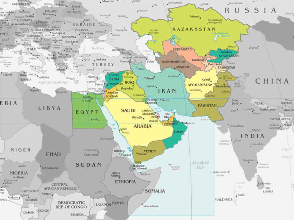 map middle east