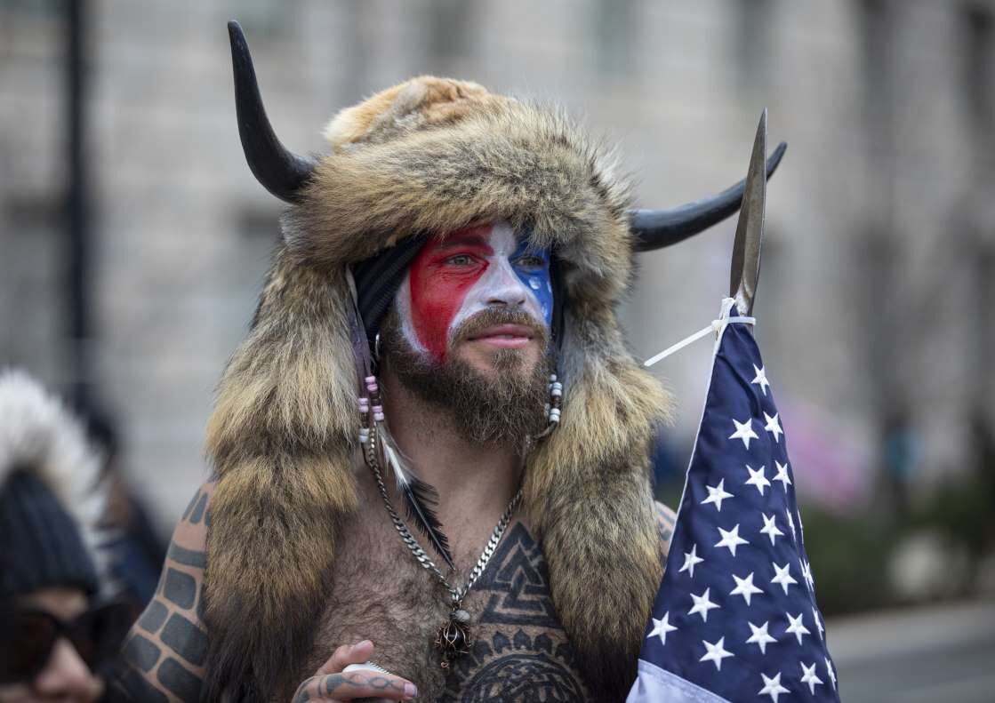 Click to enlarge QAnon Shaman Jacob Chansley