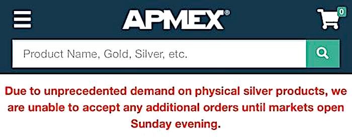 Click to enlarge Apmex message