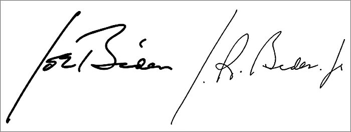 Click to enlarge Biden signatures
