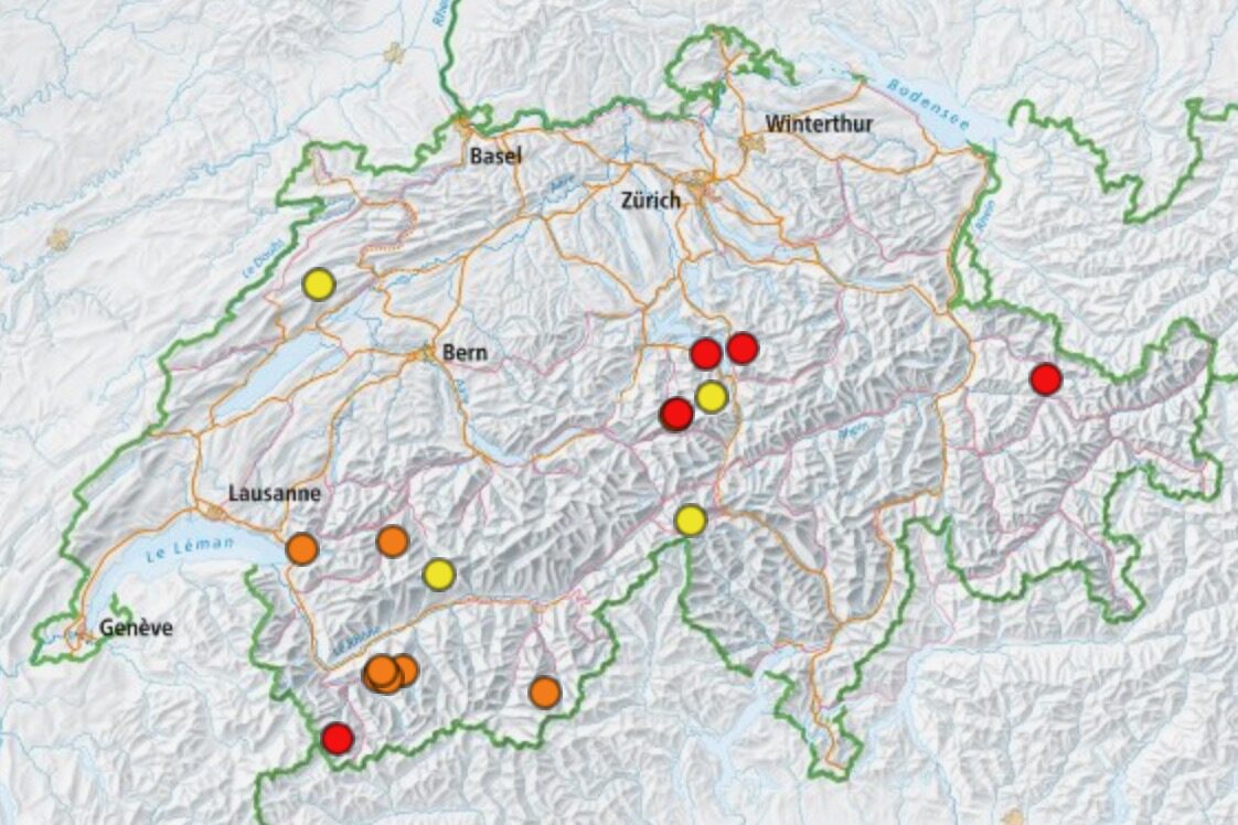 Click to enlarge Location of Swiss avalanche fatalities, 2020/21