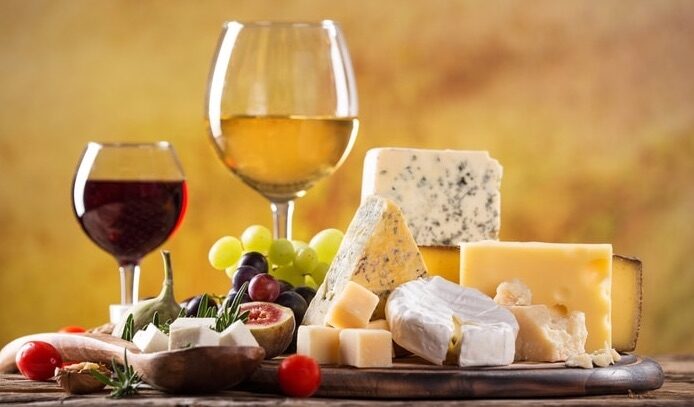 Click to enlarge wine and cheese