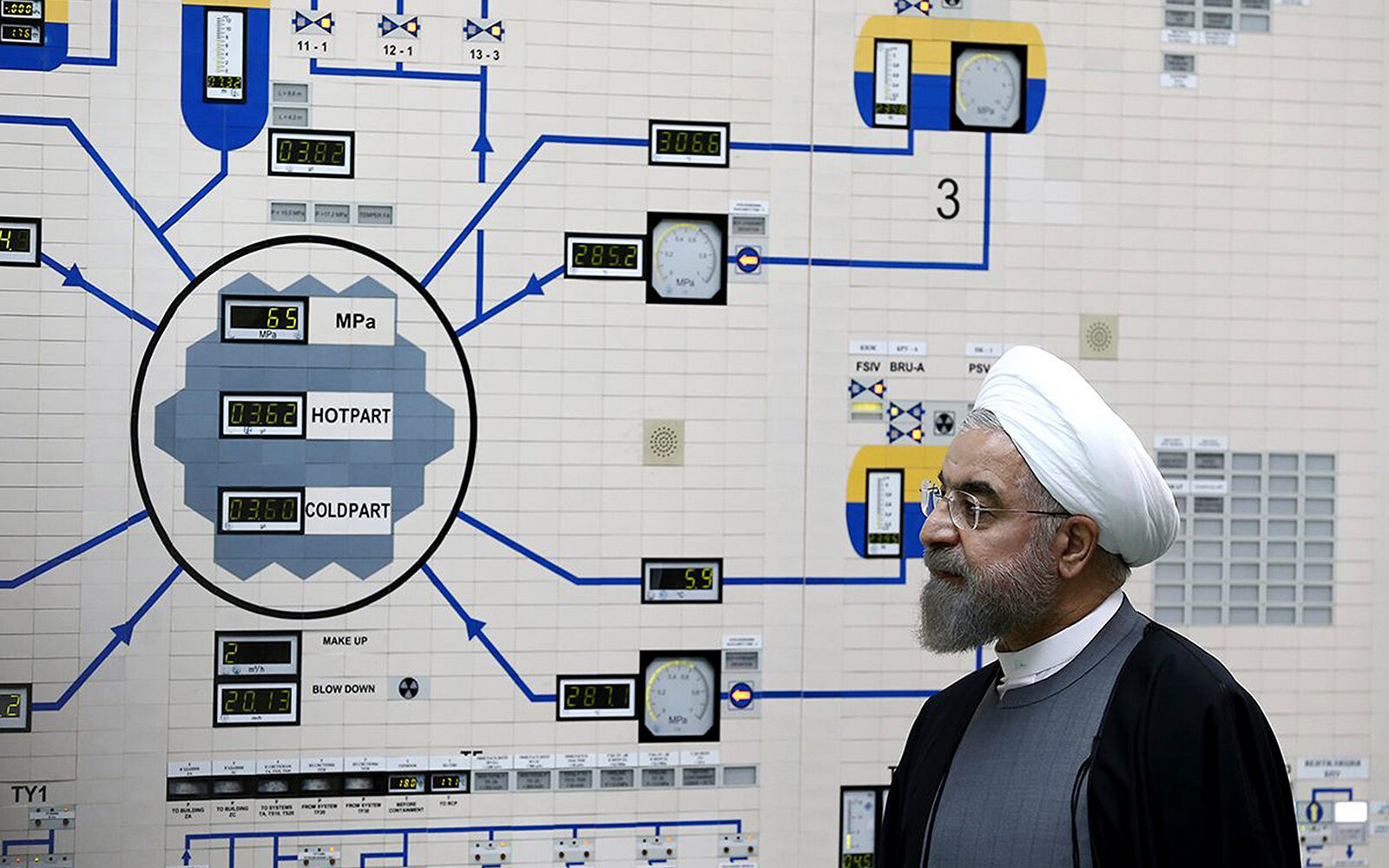 Iranian President Hassan Rouhani visits the Bushehr nuclear power plant