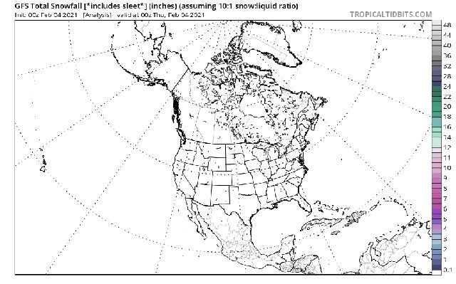 Click to enlarge GFS Total Snowfall (inches) Feb. 4 – Feb. 20.