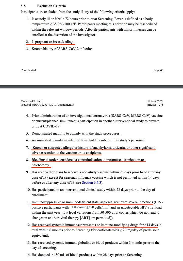 exclusion criteria