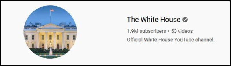 white house youtube home page