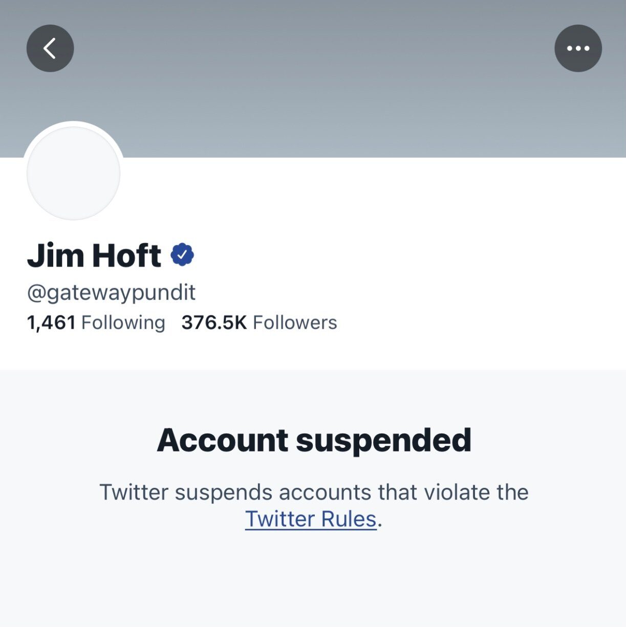 Hoft account suspended