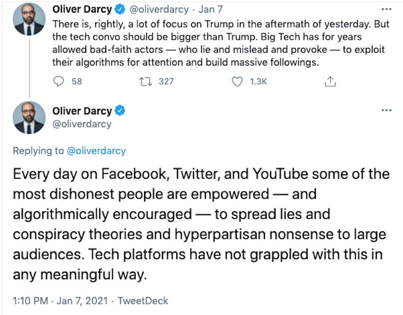Oliver Darcy tweets