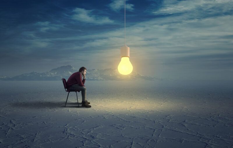 thinking man ideas creativity light bulb inspiration