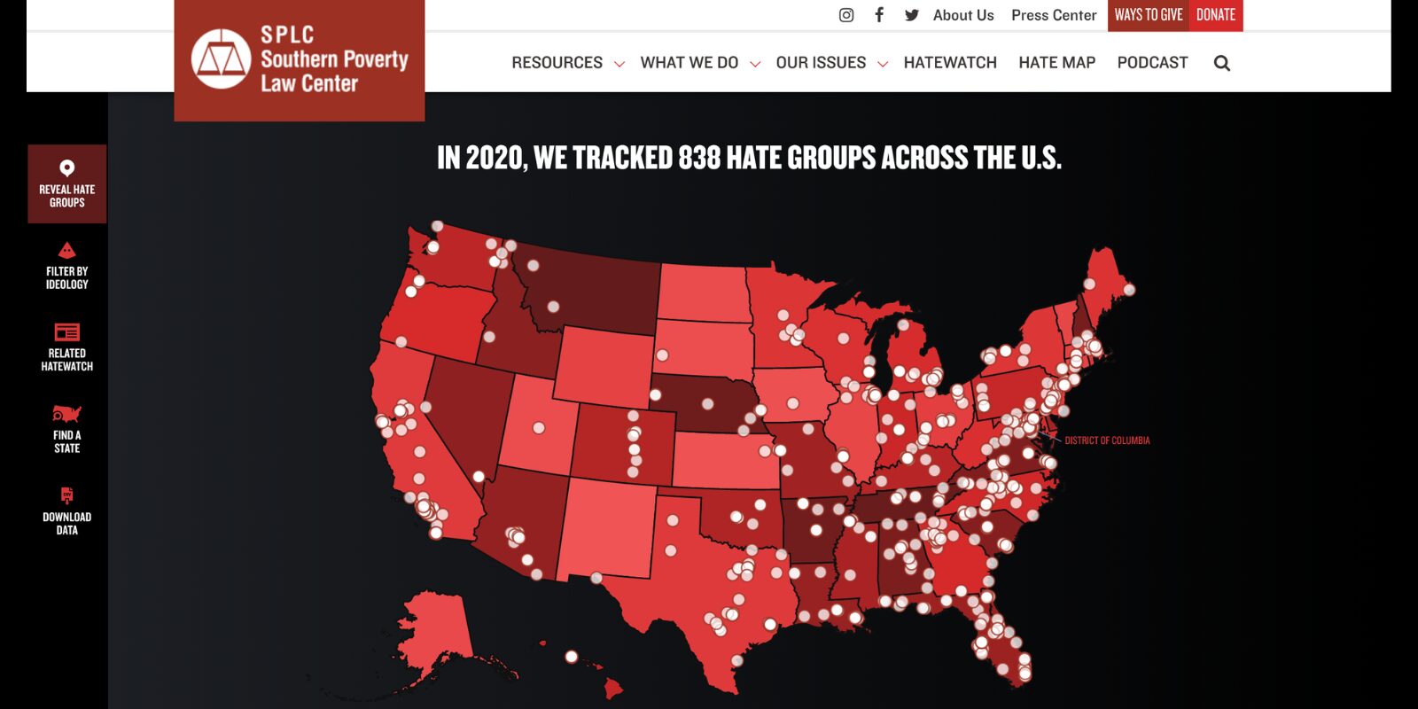 SPLC Hate map
