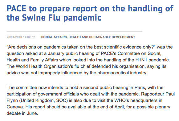 Click to enlarge pace swine flu