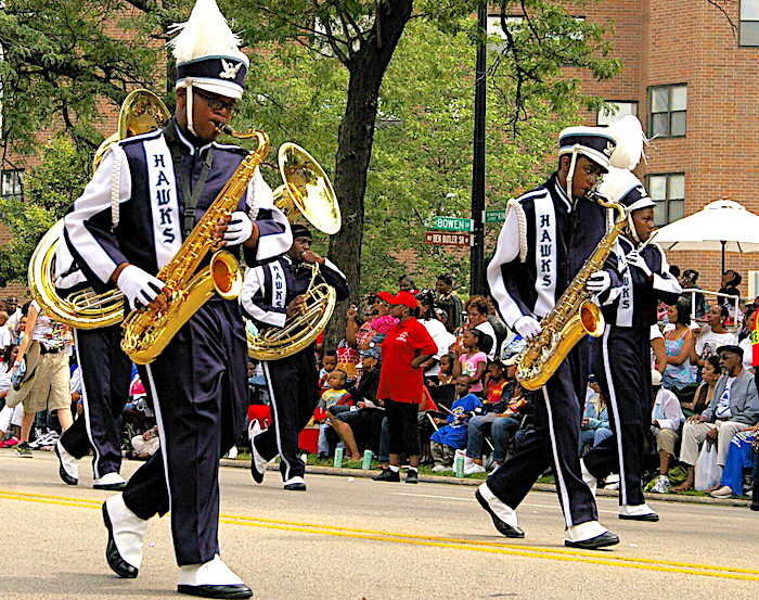 Click to enlarge HS band marching