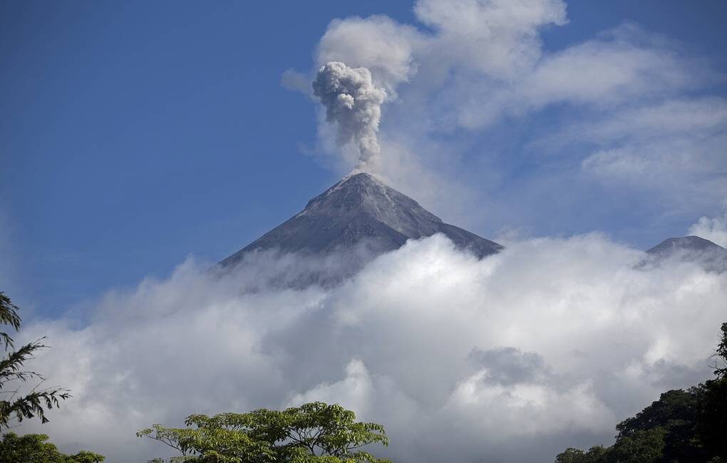 Fuego volcano erupts