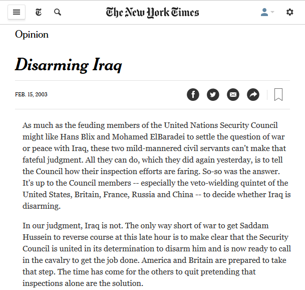 Click to enlarge new york times iraq invasion