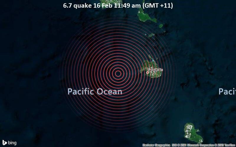 Vanuatu earthquake map