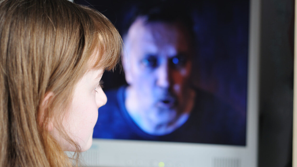 girl watching tv