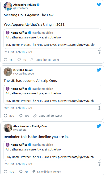 tweets lockdown uk