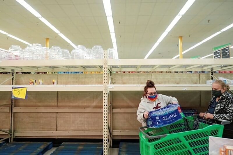 Click to enlarge empty grocery shelves texas winter storm