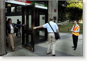 holding door