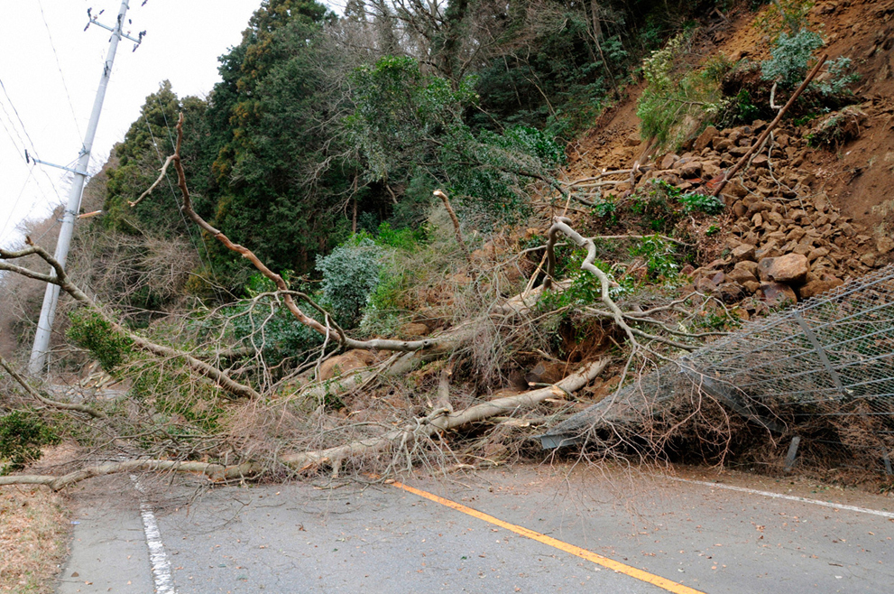 A road is blocked