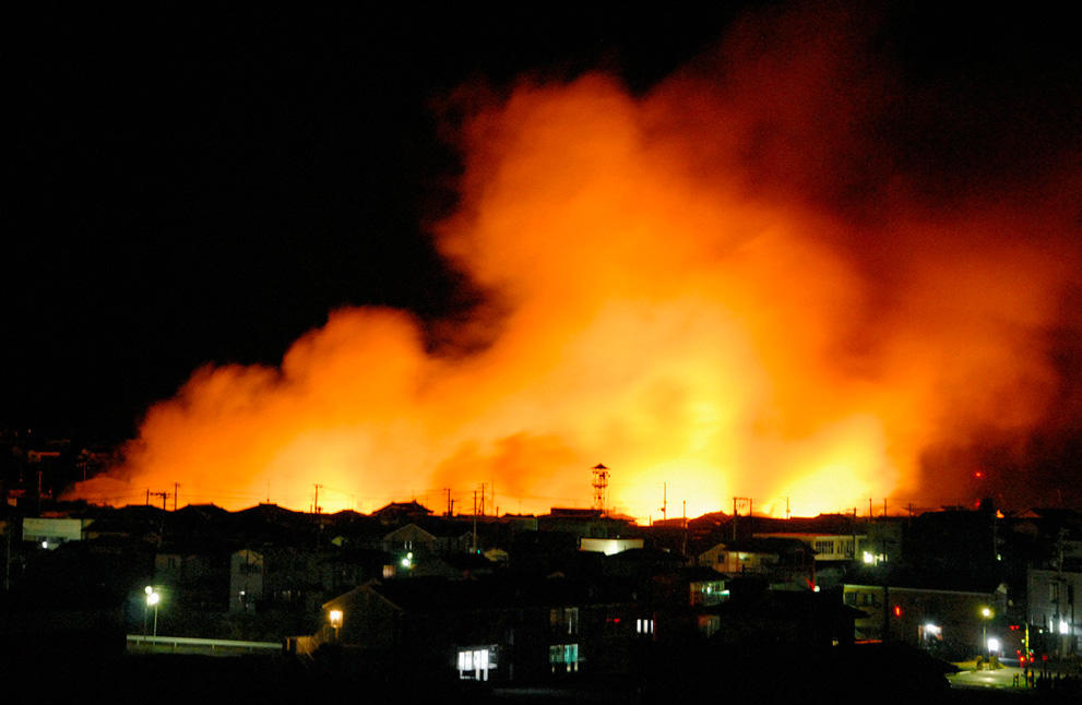 Fires burn