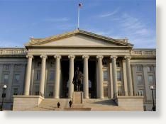 A view of the U.S. Treasury Department in Washington