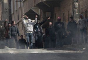 Click to enlarge Syrian protesters