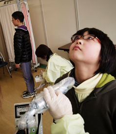Children are screened for radiation