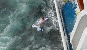 Click to enlarge cruise passenger in sea