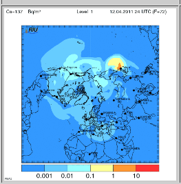 EURAD radiation dispersion map